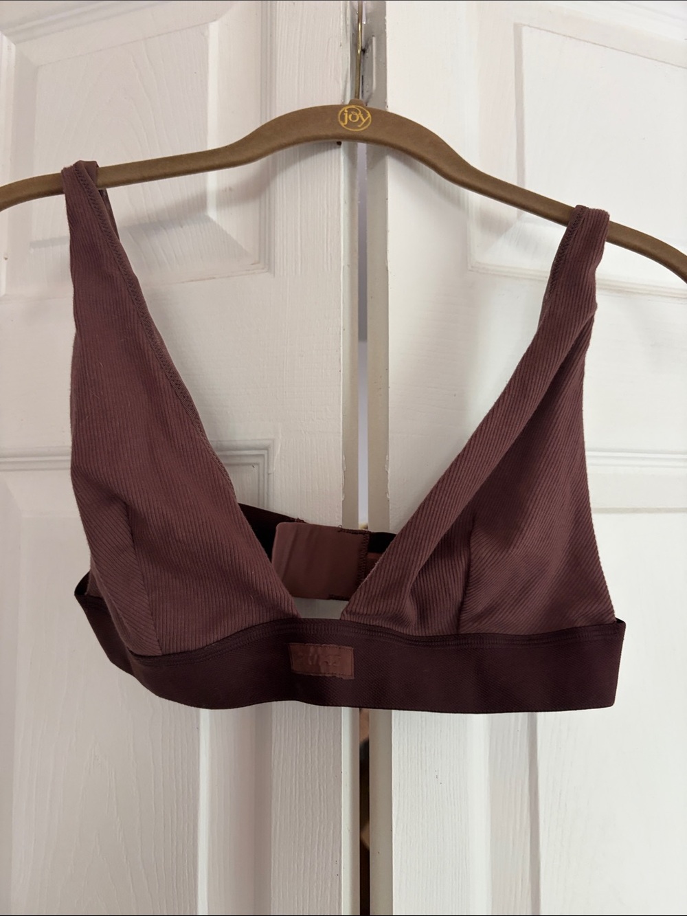 SKIMS Ribbed Bralette in Dusty Mauve